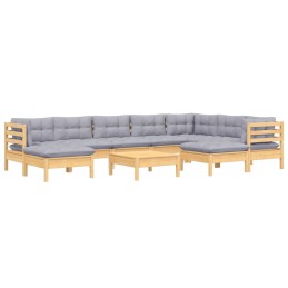 Acquista Set Divani da Giardino 10 pz con Cuscini Grigi Massello di Pino con riferimento GHV-3096712 della ditta 