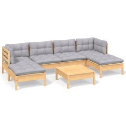 Acquista Set Divani da Giardino 7 pz con Cuscini Grigi Massello di Pino con riferimento GHV-3097084 della ditta 