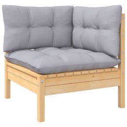 Acquista Set Divani da Giardino 7 pz con Cuscini Grigi Massello di Pino con riferimento GHV-3097084 della ditta 