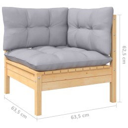 Acquista Set Divani da Giardino 7 pz con Cuscini Grigi Massello di Pino con riferimento GHV-3097090 della ditta 
