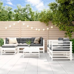 Acquista Set Salotto da Giardino 7 pz Bianco in Legno Massello di Pino con riferimento GHV-3186264 della ditta 