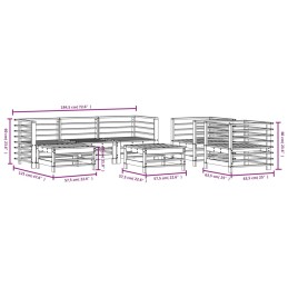 Acquista Set Salotto da Giardino 7 pz Bianco in Legno Massello di Pino con riferimento GHV-3186264 della ditta 