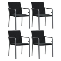 Acquista Sedie da Giardino con Cuscini 4pz Neri 56x59x84cm in Polyrattan con riferimento GHV-3187075 della ditta 