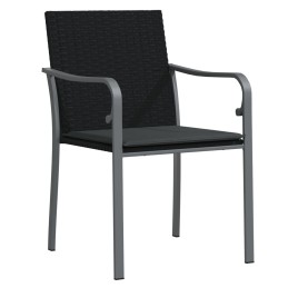 Acquista Sedie da Giardino con Cuscini 4pz Neri 56x59x84cm in Polyrattan con riferimento GHV-3187075 della ditta 