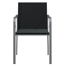 Acquista Sedie da Giardino con Cuscini 4pz Neri 56x59x84cm in Polyrattan con riferimento GHV-3187075 della ditta 