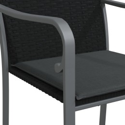 Acquista Sedie da Giardino con Cuscini 4pz Neri 56x59x84cm in Polyrattan con riferimento GHV-3187075 della ditta 