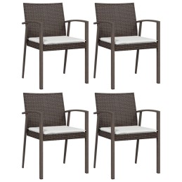 Acquista Sedie Giardino con Cuscini 4pz Marroni 56,5x57x83 cm Polyrattan con riferimento GHV-3187077 della ditta 
