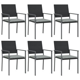 Acquista Sedie da Giardino con Cuscini 6pz Nere 54x62,5x89 cm Polyrattan con riferimento GHV-3187082 della ditta 
