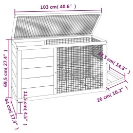 Acquista Conigliera Moka 103x44x69,5 cm in Legno Massello di Pino con riferimento GHV-172298 della ditta 