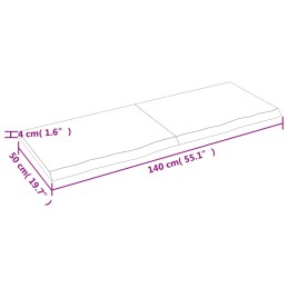 Acquista Ripiano Marrone Scuro 140x50x(2-4) cm Massello Rovere Trattato con riferimento GHV-363824 della ditta 