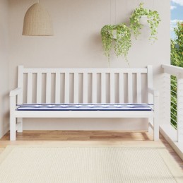 Acquista Cuscino Panca Giardino Righe Bianche e Blu 200x50x3 cm Tessuto con riferimento GHV-361201 della ditta 