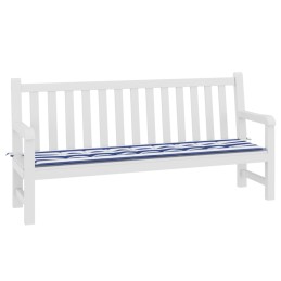 Acquista Cuscino Panca Giardino Righe Bianche e Blu 200x50x3 cm Tessuto con riferimento GHV-361201 della ditta 