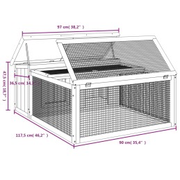 Acquista Conigliera Grigia 117,5x97x47,5 cm in Legno Massello di Pino con riferimento GHV-172287 della ditta 