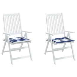 Acquista Cuscini per Sedia 2pz Strisce Bianche e Blu 50x50x3 cm Tessuto con riferimento GHV-361077 della ditta 