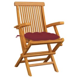 Acquista Sedie Giardino con Cuscini Rosso Vino 6 pz Legno Massello Teak con riferimento GHV-3062565 della ditta 
