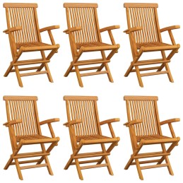 Acquista Sedie Giardino con Cuscini Rosso Vino 6 pz Legno Massello Teak con riferimento GHV-3062565 della ditta 