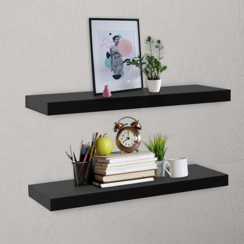 Acquista Mensole a Muro Galleggianti 2 pz Nere 80x20x3,8 cm con riferimento GHV-288202 della ditta 