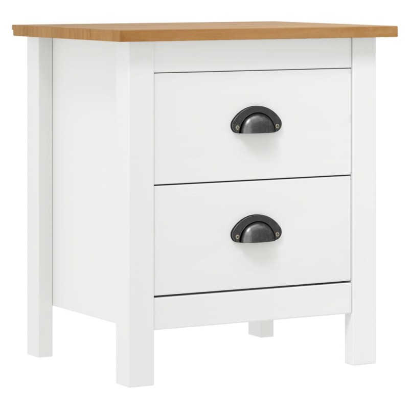 Acquista Comodino Hill Bianco 46x35x49,5 cm Legno Massello di Pino con riferimento GHV-288906 della ditta 