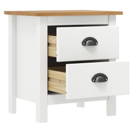 Acquista Comodino Hill Bianco 46x35x49,5 cm Legno Massello di Pino con riferimento GHV-288906 della ditta 
