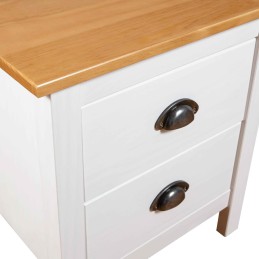 Acquista Comodino Hill Bianco 46x35x49,5 cm Legno Massello di Pino con riferimento GHV-288906 della ditta 
