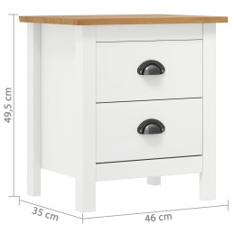 Acquista Comodino Hill Bianco 46x35x49,5 cm Legno Massello di Pino con riferimento GHV-288906 della ditta 