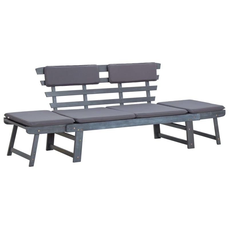 Acquista Panca da Giardino Cuscini 2-in-1 190cm Massello d'Acacia Grigio con riferimento GHV-312119 della ditta 