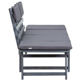Acquista Panca da Giardino Cuscini 2-in-1 190cm Massello d'Acacia Grigio con riferimento GHV-312119 della ditta 