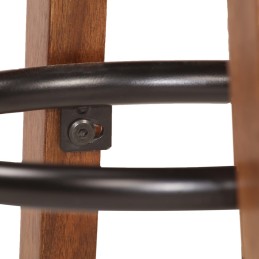 Acquista Sgabelli da Bar 2 pz in Vera Pelle e Legno Massello di Acacia con riferimento GHV-246260 della ditta 
