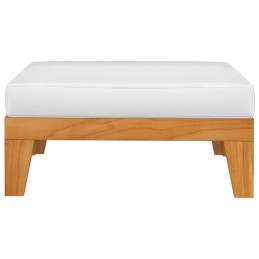 Acquista Poggiapiedi con Cuscino Bianco Crema in Massello d'Acacia con riferimento GHV-312152 della ditta 