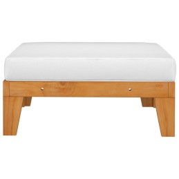 Acquista Poggiapiedi con Cuscino Bianco Crema in Massello d'Acacia con riferimento GHV-312152 della ditta 