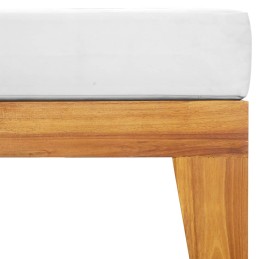 Acquista Poggiapiedi con Cuscino Bianco Crema in Massello d'Acacia con riferimento GHV-312152 della ditta 