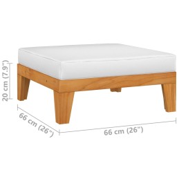 Acquista Poggiapiedi con Cuscino Bianco Crema in Massello d'Acacia con riferimento GHV-312152 della ditta 