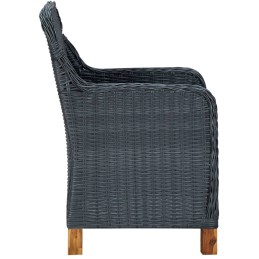 Acquista Sedie da Giardino con Cuscini 2 pz in Polyrattan Grigio Scuro con riferimento GHV-313315 della ditta 