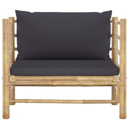 Acquista Divano da Giardino con Cuscini Grigio Scuro in Bambù con riferimento GHV-313156 della ditta 