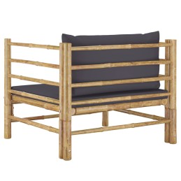 Acquista Divano da Giardino con Cuscini Grigio Scuro in Bambù con riferimento GHV-313156 della ditta 