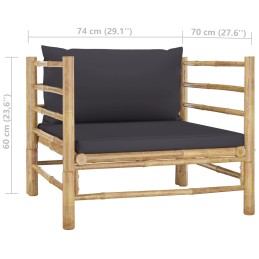 Acquista Divano da Giardino con Cuscini Grigio Scuro in Bambù con riferimento GHV-313156 della ditta 