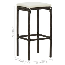 Acquista Sgabelli da Bar con Cuscini 4 pz Marroni in Polyrattan con riferimento GHV-313445 della ditta 