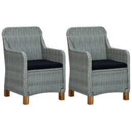 Acquista Sedie da Giardino con Cuscini 2 pz in Polyrattan Grigio Chiaro con riferimento GHV-313317 della ditta 