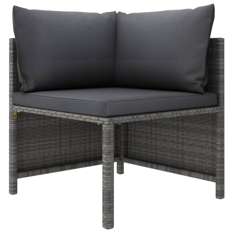 Acquista Divano ad Angolo Modulare con Cuscini in Polyrattan Grigio con riferimento GHV-313493 della ditta 