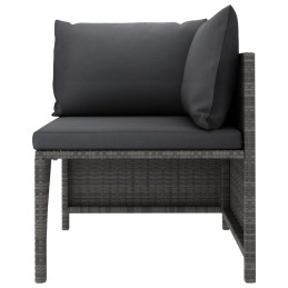 Acquista Divano ad Angolo Modulare con Cuscini in Polyrattan Grigio con riferimento GHV-313493 della ditta 