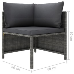 Acquista Divano ad Angolo Modulare con Cuscini in Polyrattan Grigio con riferimento GHV-313493 della ditta 