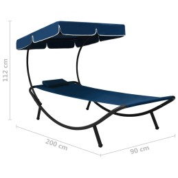 Acquista Lettino Prendisole con Baldacchino e Cuscino Blu con riferimento GHV-313535 della ditta 