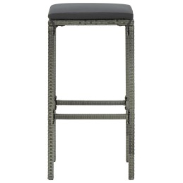 Acquista Sgabelli da Bar con Cuscini 4 pz Grigi in Polyrattan con riferimento GHV-313447 della ditta 