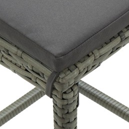 Acquista Sgabelli da Bar con Cuscini 4 pz Grigi in Polyrattan con riferimento GHV-313447 della ditta 