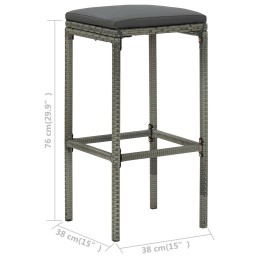 Acquista Sgabelli da Bar con Cuscini 4 pz Grigi in Polyrattan con riferimento GHV-313447 della ditta 