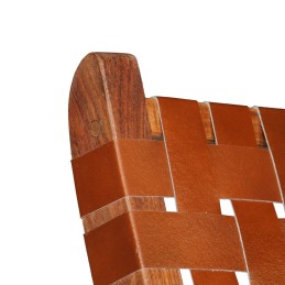 Acquista Sedia Pieghevole a Strisce Incrociate Marrone in Vera Pelle con riferimento GHV-246365 della ditta 