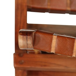 Acquista Sedia Pieghevole a Strisce Incrociate Marrone in Vera Pelle con riferimento GHV-246365 della ditta 