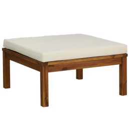 Acquista Poggiapiedi con Cuscino Bianco Crema in Massello d'Acacia con riferimento GHV-316291 della ditta 