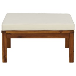 Acquista Poggiapiedi con Cuscino Bianco Crema in Massello d'Acacia con riferimento GHV-316291 della ditta 