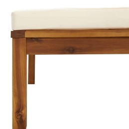 Acquista Poggiapiedi con Cuscino Bianco Crema in Massello d'Acacia con riferimento GHV-316291 della ditta 
